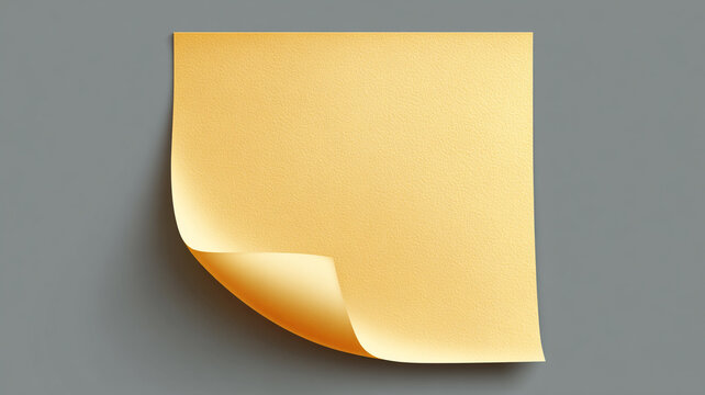 sticky note with folded corner detail, realistic paper texture, soft shadow, minimal background