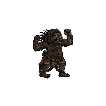 Illustration Of Arimba Puppet From Traditional Wayang Kulit Indonesian Folklore Vector Illustration