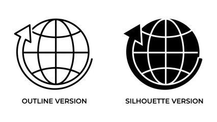 Globe Icon with Arrow © Murshida