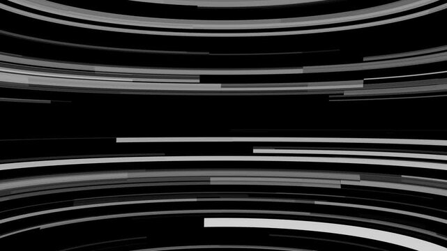 Abstract monochrome digital background with curved horizontal lines and dark empty space in the center for text placement or overlay