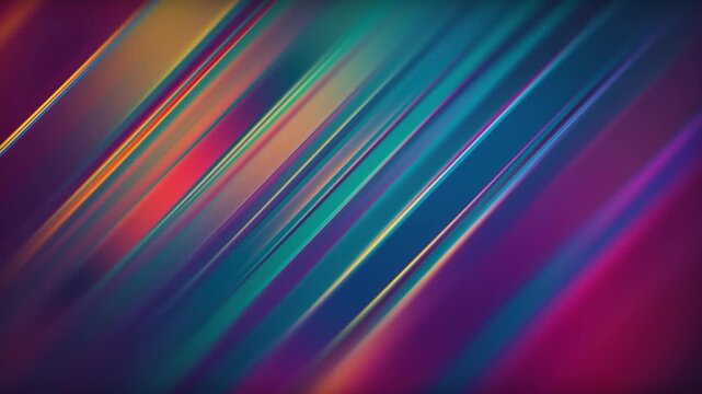 Vibrant iridescent diagonal light lines in a seamless motion graphics background loop footage