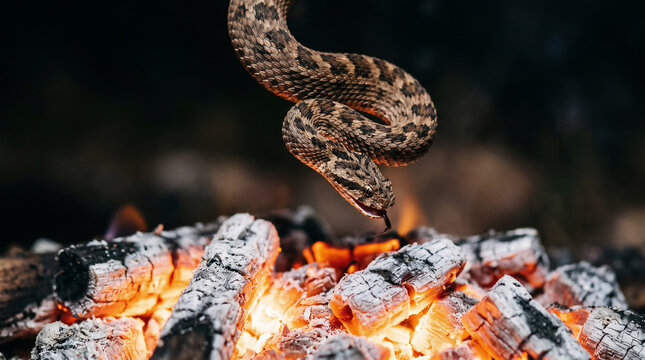 Apostle Paul shipwrecked on the island of Malta, shaking a deadly viper off his hand directly into a crackling fire without being harmed