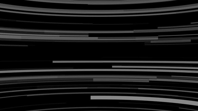Abstract background with horizontal gray lines moving across a dark screen creating a sense of speed and digital data transmission or motion