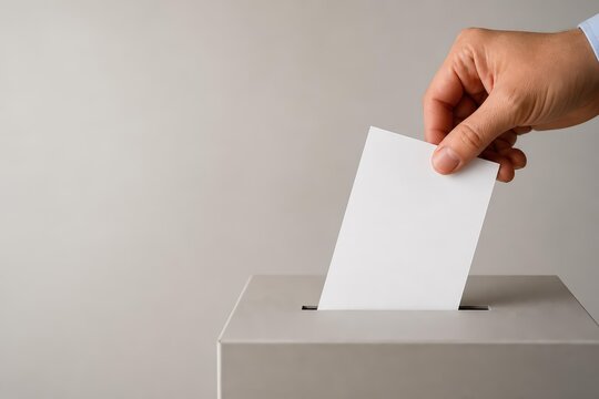 Hand placing ballot into ballot box