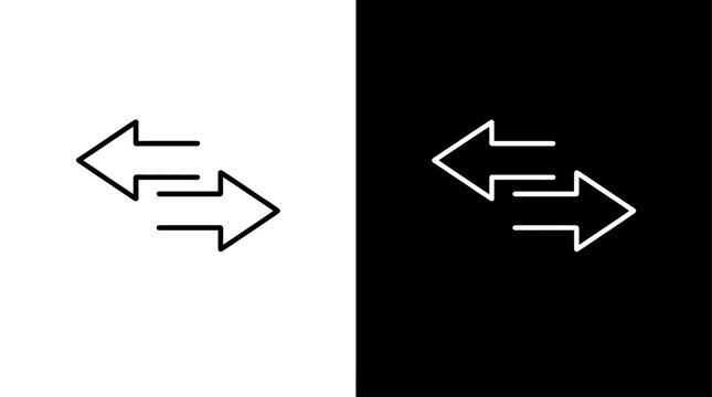 Two sets of opposing arrows indicating exchange or transfer on a split background