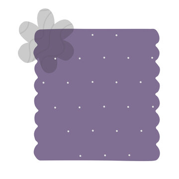Purple Scalloped Frame with White Polka Dots and Bow Transparent Background PNG