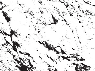 Obraz premium Black and white vector stone texture with cracks and noise. Grunge overlay and background with a grainy structure. Urban style glitch effects and a distressed look.