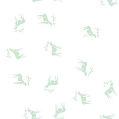 Fototapeta premium deer animal in zoo vector glyph seamless pattern deer animal in zoo sign illustration