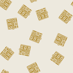 Obraz premium cityscape bank building vector glyph seamless pattern cityscape bank building sign illustration