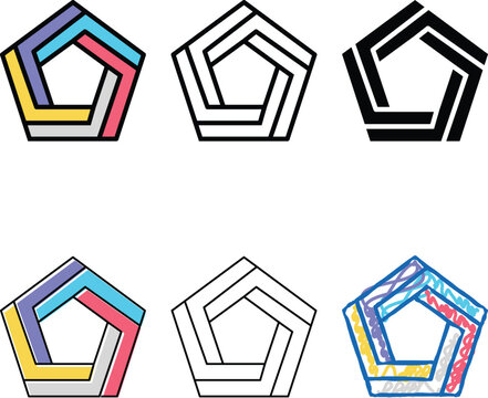 styleset magic impossible geometric shape color icon vector. magic impossible geometric shape sign. isolated symbol
