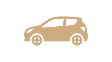 Fototapeta premium A simple flat icon representing a small passenger vehicle in a solid color