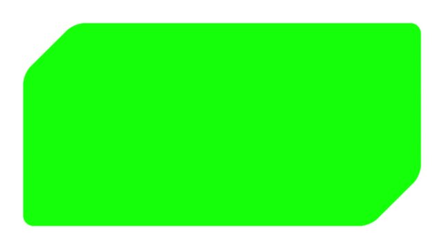Rectangle with rounded corners appears as a floating green element on a clean white background.