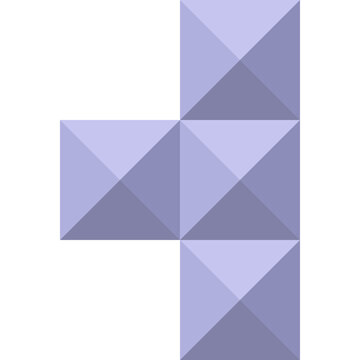 Purple side T-shape block puzzle icon