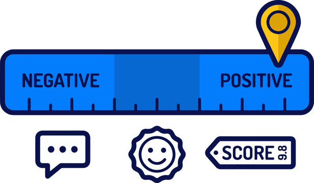 AI sentiment analysis meter score indicator vector icon