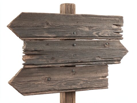 Wooden Directional Signpost with Blank Arrows
