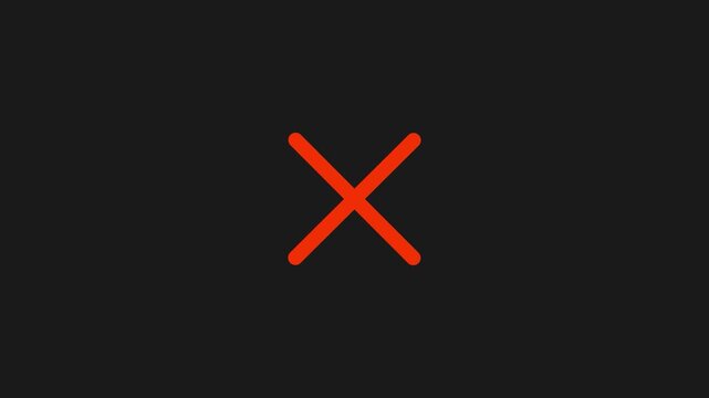 Animated Error Cancel Cross Icon Loop Dark Mode