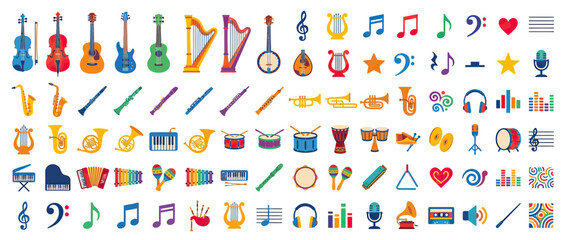 Musical Instruments and Symbols Collection © udin