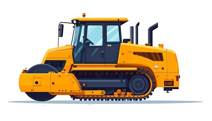 Fototapeta premium Heavy duty industrial wheel loader machine isolated.