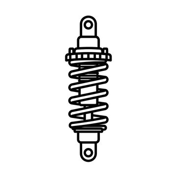 Black and white spiral spring icon illustration.