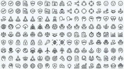 Fototapeta premium Ultimate hand drawn cybersecurity data privacy and digital safety vector icons grid mockup