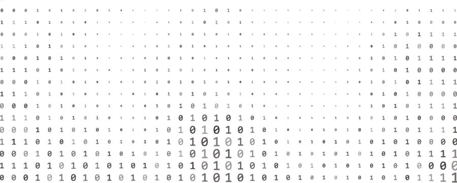 Vector streaming binary code background. Matrix background with numbers 1.0. Coding or hacking concept. Vector illustration.