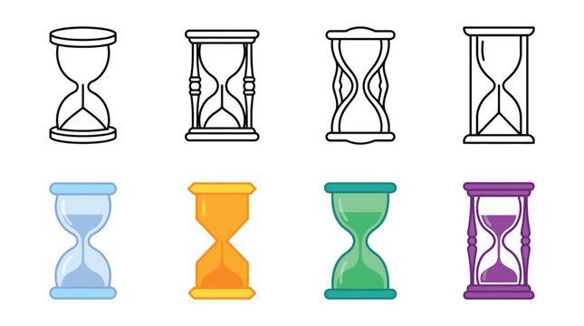 Collection Of Hourglass Shapes In Various Styles Silhouette