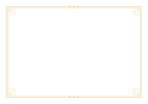 Art deco certificate frame gold geometric stepped corners elegant border transparent background
