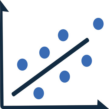 Scatter Plot Flat Icon, scatter chart statistics