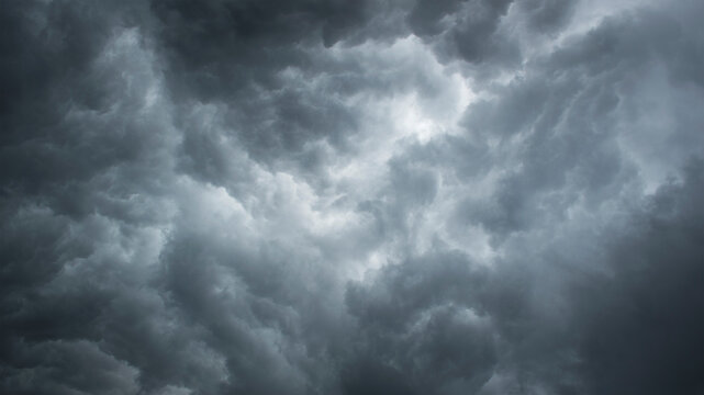 Dramatic gray summer storm clouds