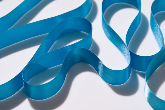 Lue ribbon on white background