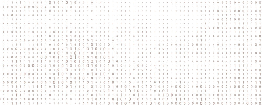 Bw seamless binary code bg with irregular pattern and gaps. Texture with 1 and 0. Digital system language. Abstract coding background on computer