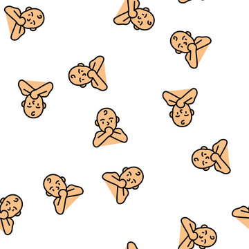 sucking reflex vector seamless pattern sucking reflex sign illustration