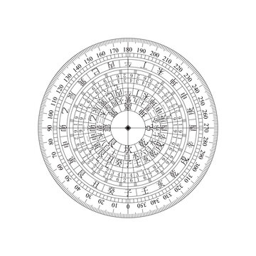 Traditional Bagua eight trigrams diagram with Five Elements symbols, ornate Chinese Feng Shui vector illustration. Five Elements symbols (metal, wood, water, fire, earth)	
