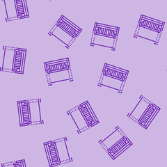 Obraz premium porch swing outdoor furniture vector line seamless pattern porch swing outdoor furniture sign illustration