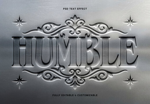 Embbossed Steel Text Effect