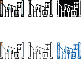 Obraz premium substation electric grid color icon vector. substation electric grid sign. isolated symbol multistyle