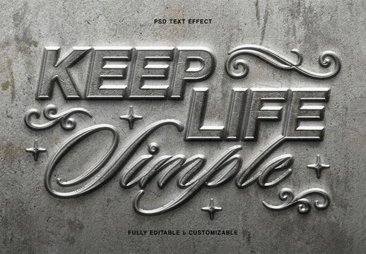 Debossed Metal Text Effect