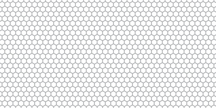 Repeated hexagon shapes pattern. Honeycomb background. Minimalistic print with hexahedrons. Mosaic geometric texture. Tile floor, fence or fishnet surface. vector illustration