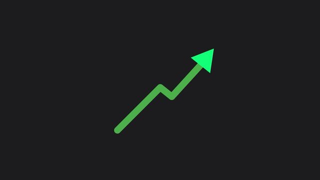 Animated Growth Arrow Trending Up Chart Icon Dark Mode