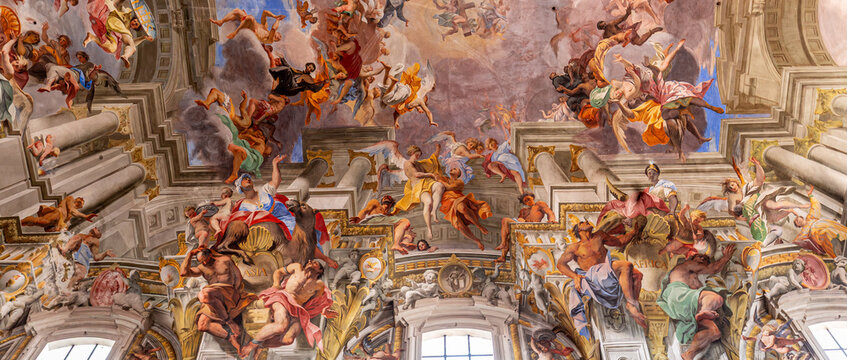 Sant Ignazio church ceiling frescoe, Rome, Italy