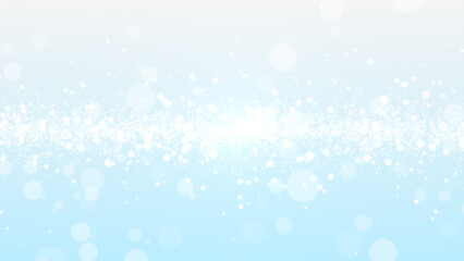 Fototapeta premium 【ライトブルー】爽やかな光の粒子と大きな丸ボケが煌めく美しい背景画像素材 JPG / Sparkling light blue particles and large bokeh lights background JPG