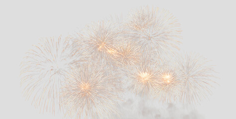 Obraz premium Glowing Golden Fireworks Display for Celebration PNG