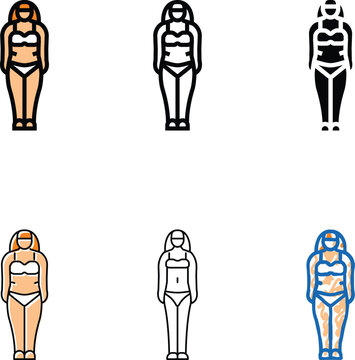 endomorph female body type color icon vector. endomorph female body type sign. isolated variations symbol