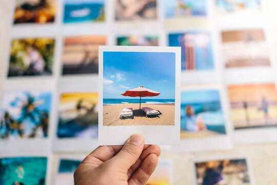 Indonesia, Bali, summer holiday on polaroid pictures