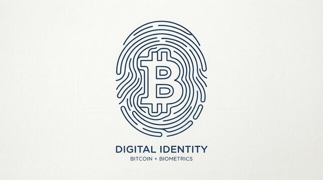 Bitcoin Digital Identity Fingerprint Concept.