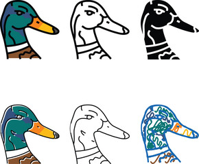 Obraz premium looks duck animal zoo color icon vector. duck animal zoo sign. isolated symbol
