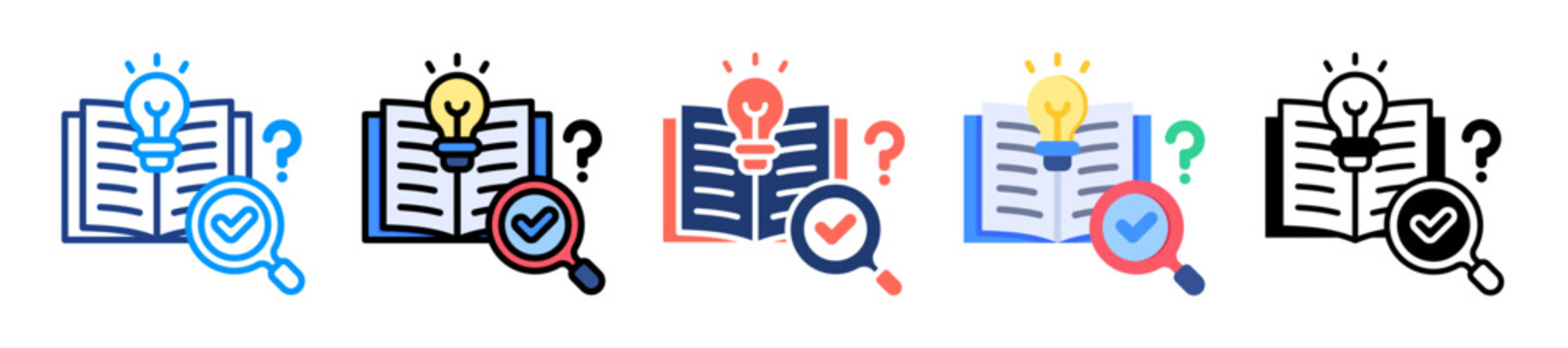 Knowledge Discovery Icon Sheet Multiple Style Collection 