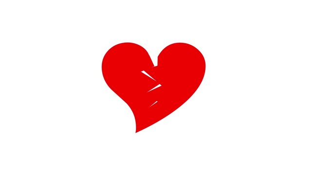 Heart icon. Beating heart sign. Love symbol in rad. white background for valentine day design.. 4K animation video 