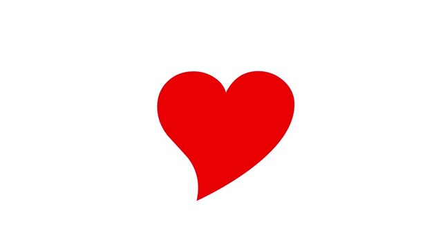 Heart icon. Beating heart sign. Love symbol in rad. white background for valentine day design.. 4K animation video 