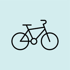 Fototapeta premium Minimalist bicycle vector line icon. Symbol for green transport, healthy lifestyle, and carbon footprint reduction